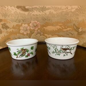 Pair of Portmeirion Birds of England Bird, Leaf, & Berry Ramekins